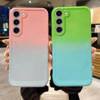 ปลอกสำหรับ Samsung ซิลิโคนแบบนิ่ม S23 Galaxy S23 5G + Plus Ultra 5G ไล่ระดับเคสโทรศัพท์2สีหรูหรา TPU เลนส์แบบรวมทุกอย่างป้องกันฝาหลัง T2-9