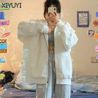 XIYUYI เสื้อสเวตเตอร์ทรงหลวมสำหรับฤดูใบไม้ผลิและฤดูใบไม้ร่วงแจ็คเก็ตขนาดใหญ่