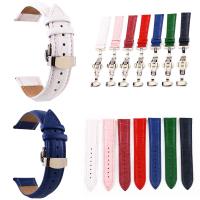 ┅ สายนาฬิกาหนังแท้ 12 13 14 15 16 17 18 19 20 21 22 24mm Crocodile Grain Watch Band Butterfly Buckle Strap Bracelet Belt