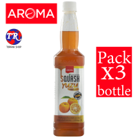 Aroma SQUASH Yuzu น้ำผลไม้เข้มข้น รสส้มยูสุ 730มล. แพ็ก 3 ขวด