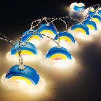 ۞⊕ Rainbow Ice Cream LED String Lights Fairy Garden Garland Lamp Christmas Wedding Birthday Party Bedroom Outdoor Decorations