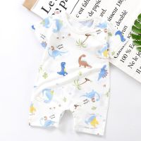 COD DSFERGWETERW Flower Style Baby Briefs Bodysuits Summer Girls Boys Pure Cotton Print Short Sleeve Jumpsuits Infant Toddler One Piece Outfit Clothing