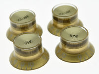 KAISH A Set of 4 pcs Guitar Reflector Knobs Gold/Gold Top Hat Knobs Fits For Les Paul Epiphone SG