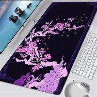 2023 Cherry Blossom Art Mouse Pad Japan Sakura Card Black Table Mat Big Mousepad Gamer Carpet Gaming Keyboard Mouse Mats Accessories