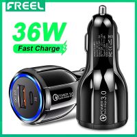 FREEL USB ที่ชาร์จแบตในรถ Quick Charge 3.0ชาร์จเครื่องชาร์จสำหรับซัมซุง Huawei ประเภท C QC PD โทรศัพท์มือถือ Charger สำหรับรถยนต์,รถบรรทุก,รถตู้,รถ