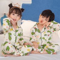 HOT★Autumn Winter Boys Long Pajamas Sets 2023 Cute Home Sleepwear Girls Long Kids Pijamas Girl Short Top Pant Print Kids Pajamas Set