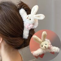 2022 New Cute Winter Plush Hair Claw Cartoon Bear Rabbit Crab Hair Clips Faux Fur Hairpin Barrette Shark Clip Hair Accessories