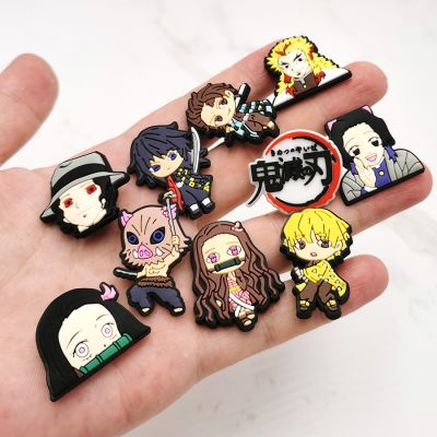 Single Sale 1pcs Japanese Anime PVC Shoe Charms Shoe Accessories Shoe Buckle Diy Wristbands Decorations For Kids Gift Croc Jibz