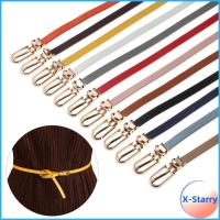 ชุดเดรสแฟชั่น X-STARRY สีลูกอมเข็มขัดปรับได้สง่างามสายรัดเอวผอมเพรียวเข็มขัดหนังเทียม