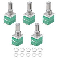 5pcs/lot RV097NS Potentiometer 5K 10K 20K 50K 100K 500K With Switch 5pin Shaft 15mm Audio Amplifier Adjustable Potentiometers