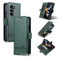 L &amp; F ซองหนังใส่เงินสำหรับ Samsung Galaxy Z Fold 5คุณภาพสูงซองกระเป๋าสตางค์หนัง Samsung Z พับ4เคสป้องกันกันกระแทก