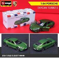 Bburago 1:64 Portsche Taycan เทอร์โบ S หุ่นอัลลอยรถมินิ Diecasts &amp; ของเล่นเด็กยานพาหนะของเล่นกระเป๋าของเล่น Hiasan Mobil ของขวัญเด็ก