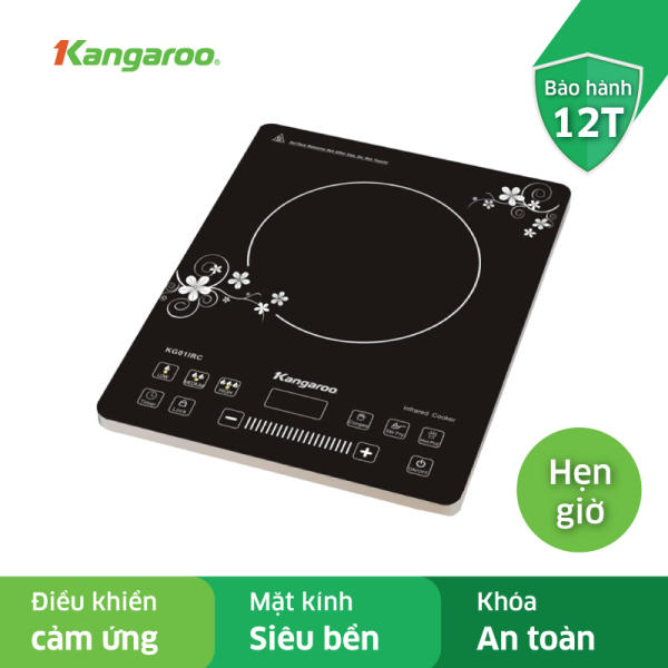 Bếp hồng ngoại đơn Kangaroo KG01IRC, mặt kính siêu bền, điều khiển cảm ứng trượt