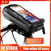 ❃ WILD MAN Bicycle Bag Frame Front Top Tube MTB Pack Bicycle 4.7-6.7in Hard Shell Carbon Fiber Texture Phone Case Touchscreen Bag