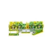 [HOT QAA,JXHKLWW 121] Din Rail Terminal Blocks ST-2.5QUATTRO-PE Connectors Return Pull Type Four Conductor Spring PE Ground Terminal Blocks 10 Pcs