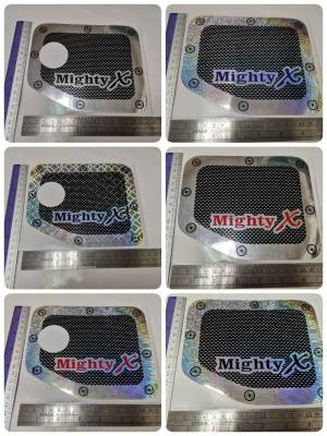 สติ๊กเกอร์ฟอยด์เงิน ติดฝาถังน้ำมัน TOYOTA MIGHTYX MIGHTY X ติดรถ แต่งรถ sticker โตโยต้า ไมตี้เอ็กซ์ ติดฝาถัง ฝาถัง น้ำมัน