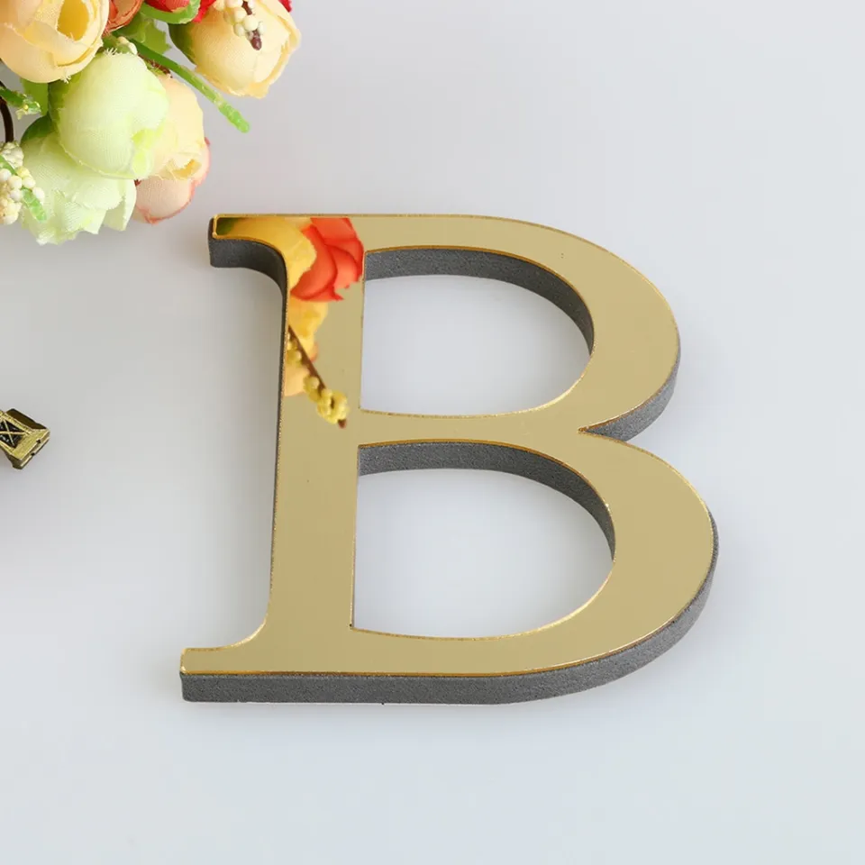 Gold/black 10cm/15cm 26 English Letters Diy 3d Mirror Acrylic Wall