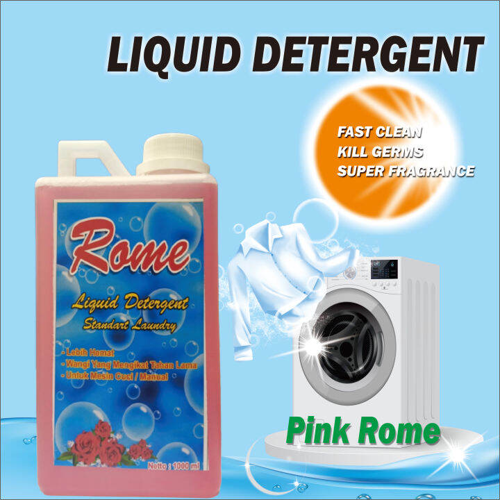 [COD] DETERJEN CAIR HEMAT DAN WANGI AROMA PINK ROME NETTO : 1 LITER
