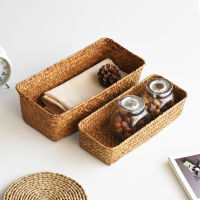 Small Wicker Basket Fruit Bread Snacks Storage Boxes Remote Control Container Underwear Toys Cosmetic Organizer Rattan Basket