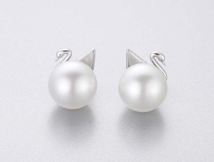 สวารอฟสกี้swarovski-stud-earrings-iconic-swan-classic-swan-rear-hanging-stud-earrings-womens-fine-jewelryth
