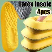 4Pcs Soft Latex Memory Foam Insoles Women Men Sport Running Foot Support Shoe Pad Breathable Orthopedic Feet Care Insert Cushion