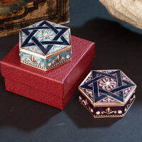 Painted Tin Hand-painted Color Box Jewelry Gift Box European Six-star Jewelry Box Metal Creative Box