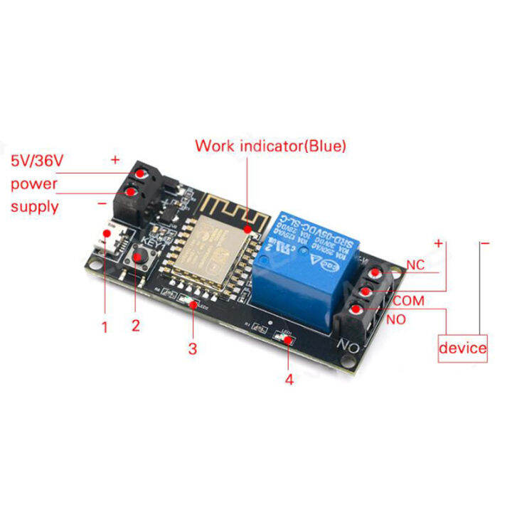 sinilink-โมดูล-dc-6v-36v-รีเลย์รีโมทคอนโทรลโทรศัพท์ผ่านแอปโทรศัพท์บ้านอัจฉริยะ-xy-wf36v-esp-12f-โทรศัพท์-wifi