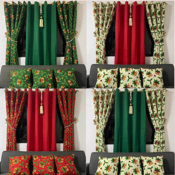 DE 3in1 Set Elegant Ring Curtain Home Room Decor Kurtina CHRISTMAS