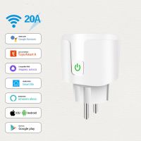 20A WIFI Smart Socket EU Plug Smart Life App Remote Voice Control Overcharge Protection Work With Alexa Google Home Assistant Ratchets Sockets