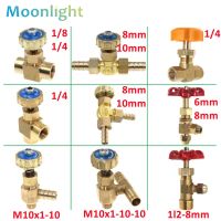 Hose Barb Brass Parallel Needle Valve Micro Flow Control Regulating Valve Male Female Thread 1/8 1/4 3/8 M10 Oil Valve 8mm 10mm