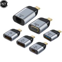 8K/4K 60Hz USB C To HDMI-compatible Dp Mini Dp Vga Adapter USB Type C HDMI-compatible Cable Converter For Samsung Huawei P30