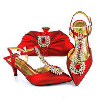 2021 Lastest Noble and Elegangt Fashionable Special Style Ladies Shoes and Bag Set in Green Color for Party and Wedding