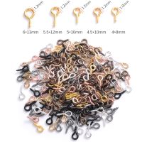 100/200Pcs Small Pins Metal Eyepins Hooks Eyelets Screw Threaded Clasps Diy Jewelry Making Findings