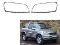 Xingfan Chrome ฝาครอบไฟหน้ารถยนต์สำหรับ Toyota XA10 RAV4 1994-2000หัวโคมไฟ Shell กรอบตกแต่ง