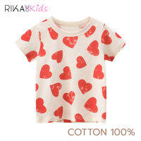 RIKA KID   พร้อมส่ง เสื้อผ้าเด็ก เสื้อคอกลม เนื้อผ้าคอตตอน100% พิมพ์ลายน่ารักมาก AA4040 **SIZE XL , 3XL **