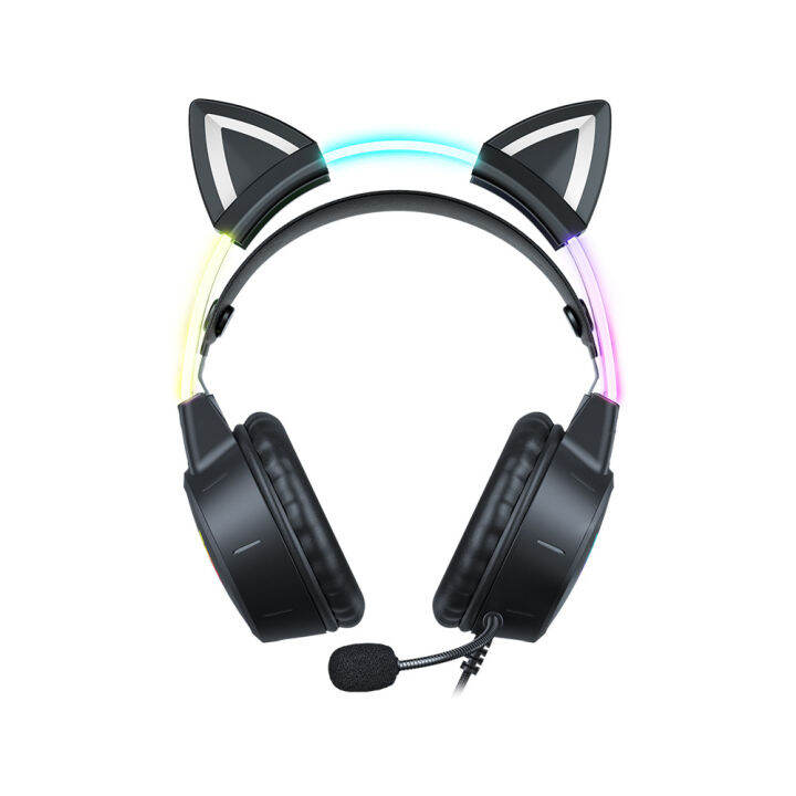 หูฟังเกมมิ่ง-onikuma-gaming-headset-x15-pro-rgb-3-5-cat-ear-pink-black