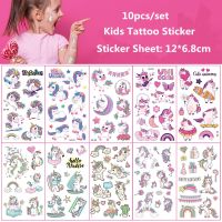 【YF】 10pcs/set Child Tattoo Sticker Unicorn Princess Temporary Fake Kids Tatoo Girl Arm Hands Body Waterdichte Tatouages Pour Enfants