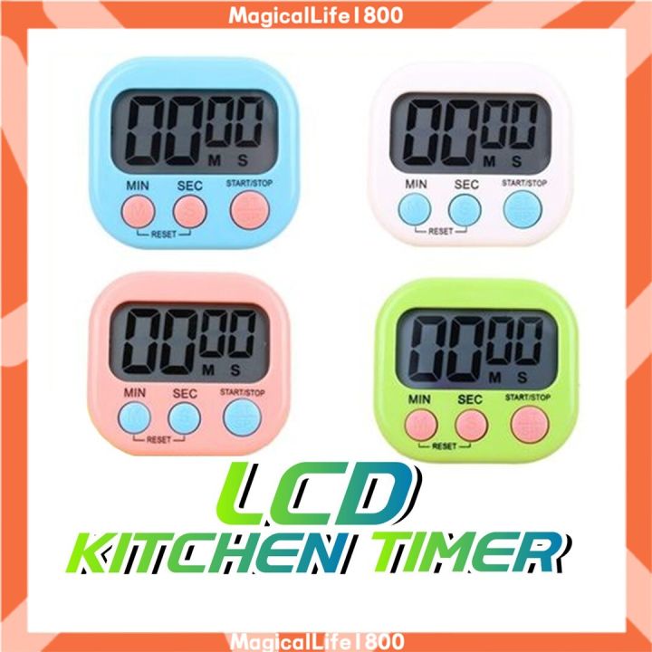 Digital LCD Kitchen Timer Cooking Baking Oven Timer Loud Alarm Clock  Magnetic Countdown Back Stand Jam Randik Elektronik