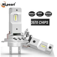 NLpearl 2PCS H7 LED Bulb Canbus 80W 20000Lm With Fan Headlight Lights 7035 CSP Wireless  Car LED Head Lamps Mini Led 12V Bulbs  LEDs  HIDs