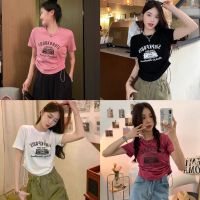 ? เสื้อไหมพรมคอกลม ทรงครอปสั้น ดีเทลรูดข้าง สินค้าพร้อมส่ง ( 52176 ) -C