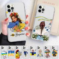 Ukraine Flag girl Pattern Phone Case For iPhone 14 13 12 11 Pro Max Mini X Xs XR 6 7 8 Plus SE 2020 Transparent Case Electrical Safety