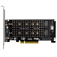PCI-E X8 Double Disk RAID Card NVME M.2 M KEY SSD Expansion Adapter