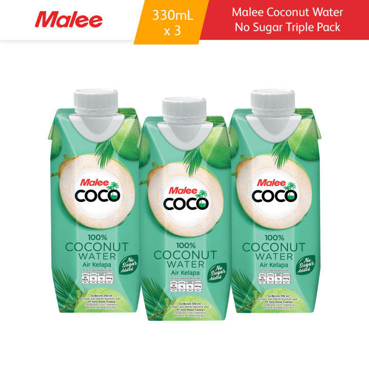 Malee Coconut Water No Sugar 330ml Triple Pack Lazada Indonesia