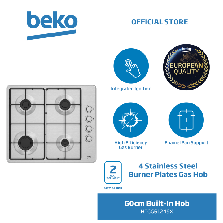 Beko Freestanding Table Top Hob 60cm, 4 Stainless Steel Gas Burner