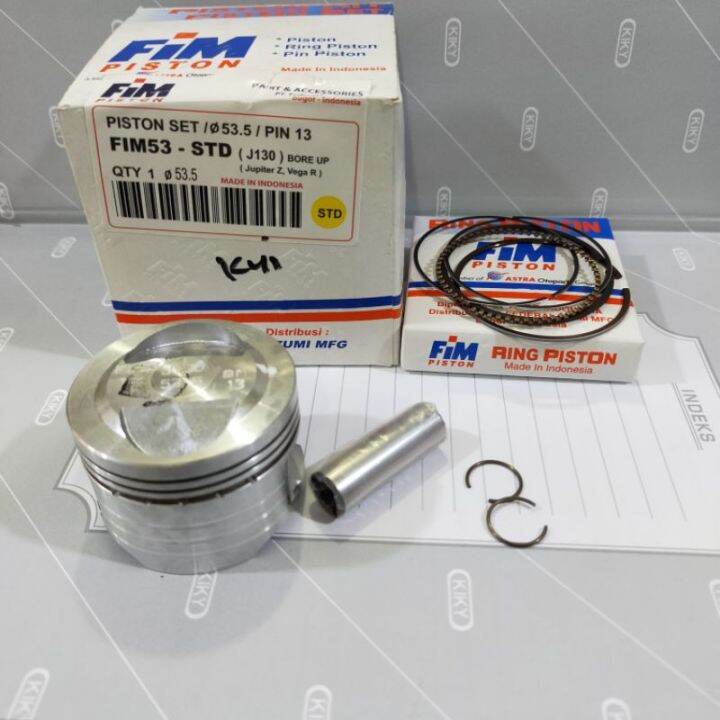 Piston kit FIM Bore Up 130cc Jupiter Z Vega R XB Pin 13 53.5 54.5 54.