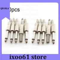 ixoo61 store 10pcs 6.35mm 2 Pole Mono Amplifier Plug 1/4Inch Male Monaural Jack Audio Cable Microphone Audio Connectors