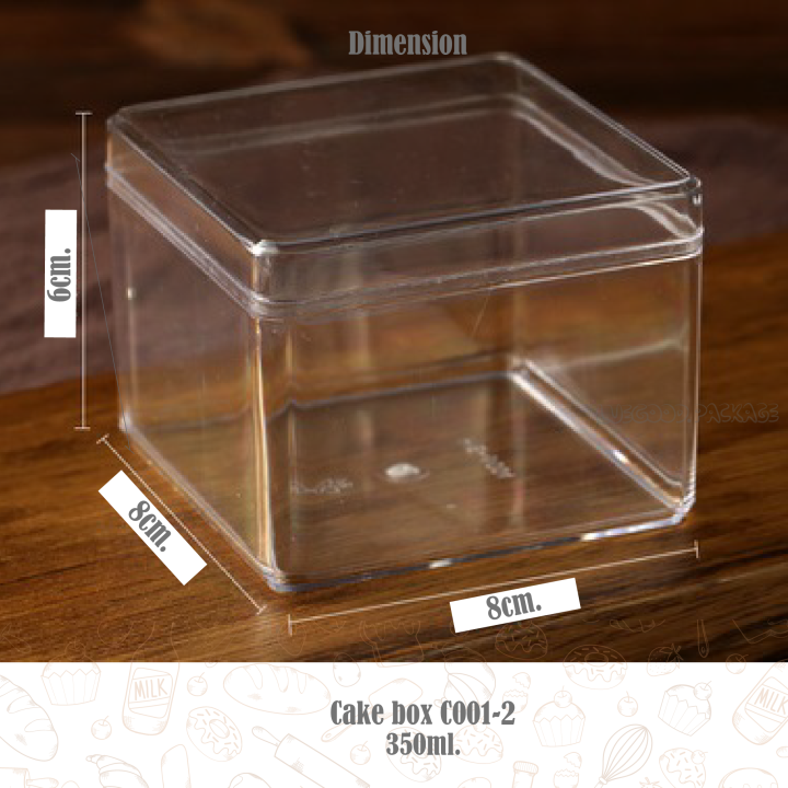 กล่องพลาสติกใส-12-กล่อง-กล่องสี่เหลี่ยม-กล่องเค้ก-cake-box-c001