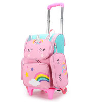 Mochilas Escolares De Unicornio De Dibujos Animados Para Niñas,Mochila Con Ruedas,Bolsa Con Ruedas,Mochila Rodante Para Estudiantes,Bolsa Con Ruedas