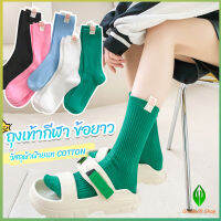 GW ถุงเท้ากีฬา ข้อยาว ผ้าฝ้าย ถุงเท้าข้อกลาง แฟชั่นฤดูใบไม้ร่วง womens socks