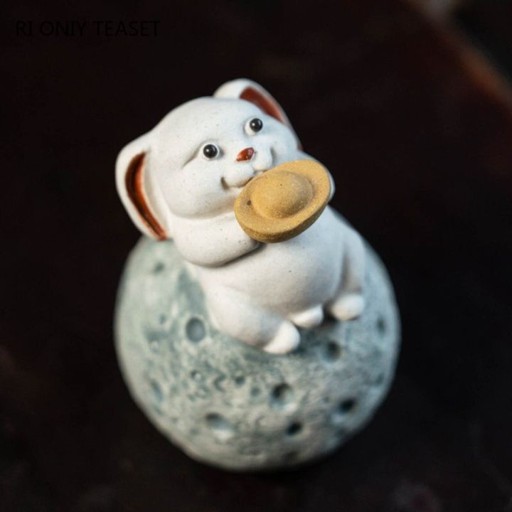 รูปปั้น-yixing-ทำมือจีนดินเผาสีม่วงตุ๊กตากระต่ายถ้วยชาประดับลวดลายงานฝีมือตุ๊กตา-zisha-ตกแต่งชุดชา